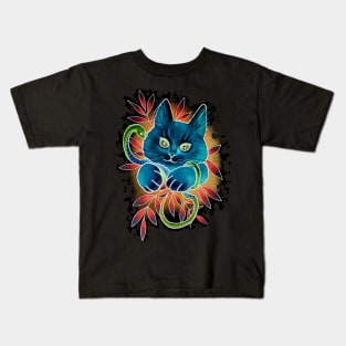 Neon cat Kids T-Shirt